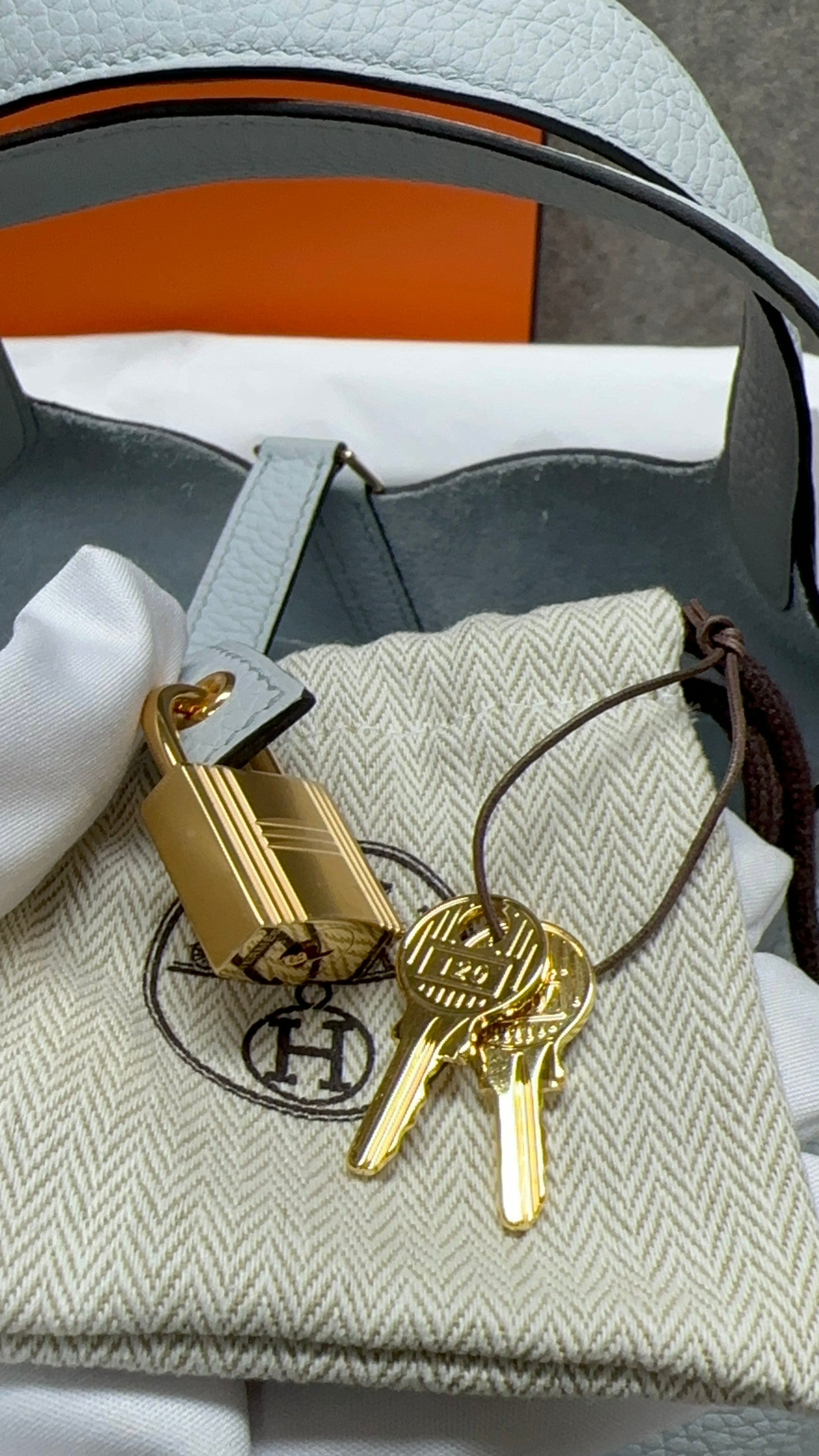 Hermes Picotin 22 Blue pale X GHW, - Luxnicy