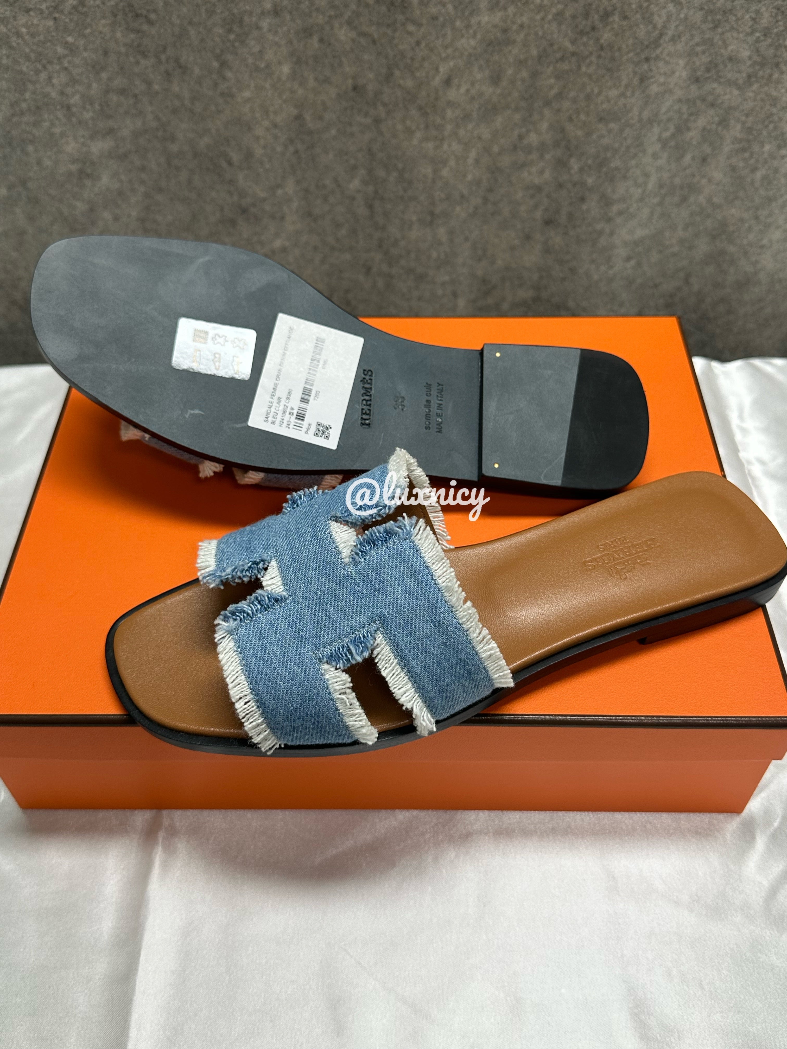 Hermes oran sandal size 38, - Luxnicy