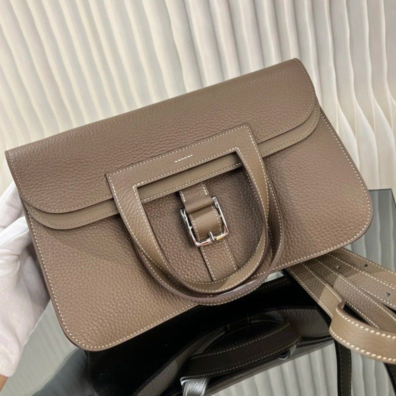 HERMES Halzan 31 Etoupe PHW Stamp C