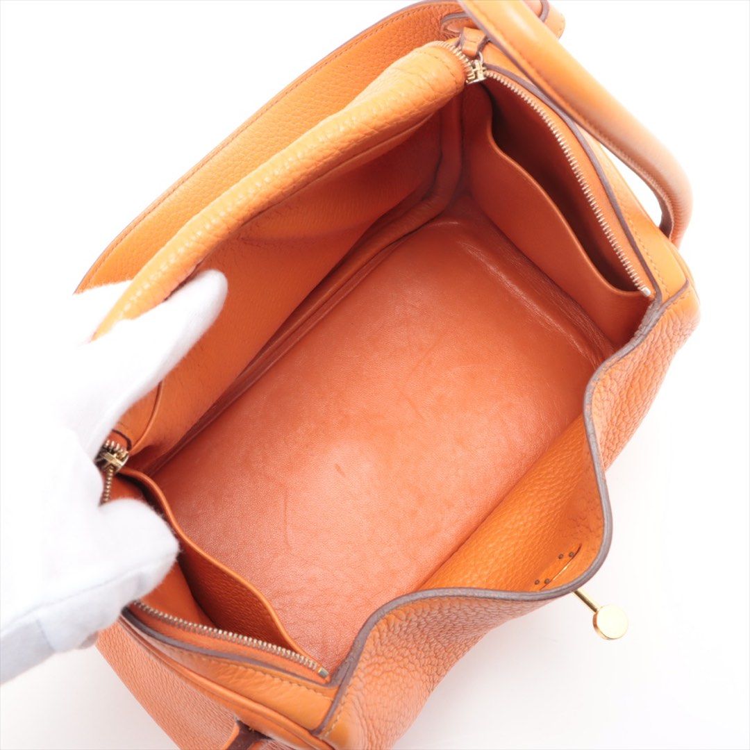 Hermes Lindy 26 Taurillon Clemence Orange GHW Stamp □O 2011