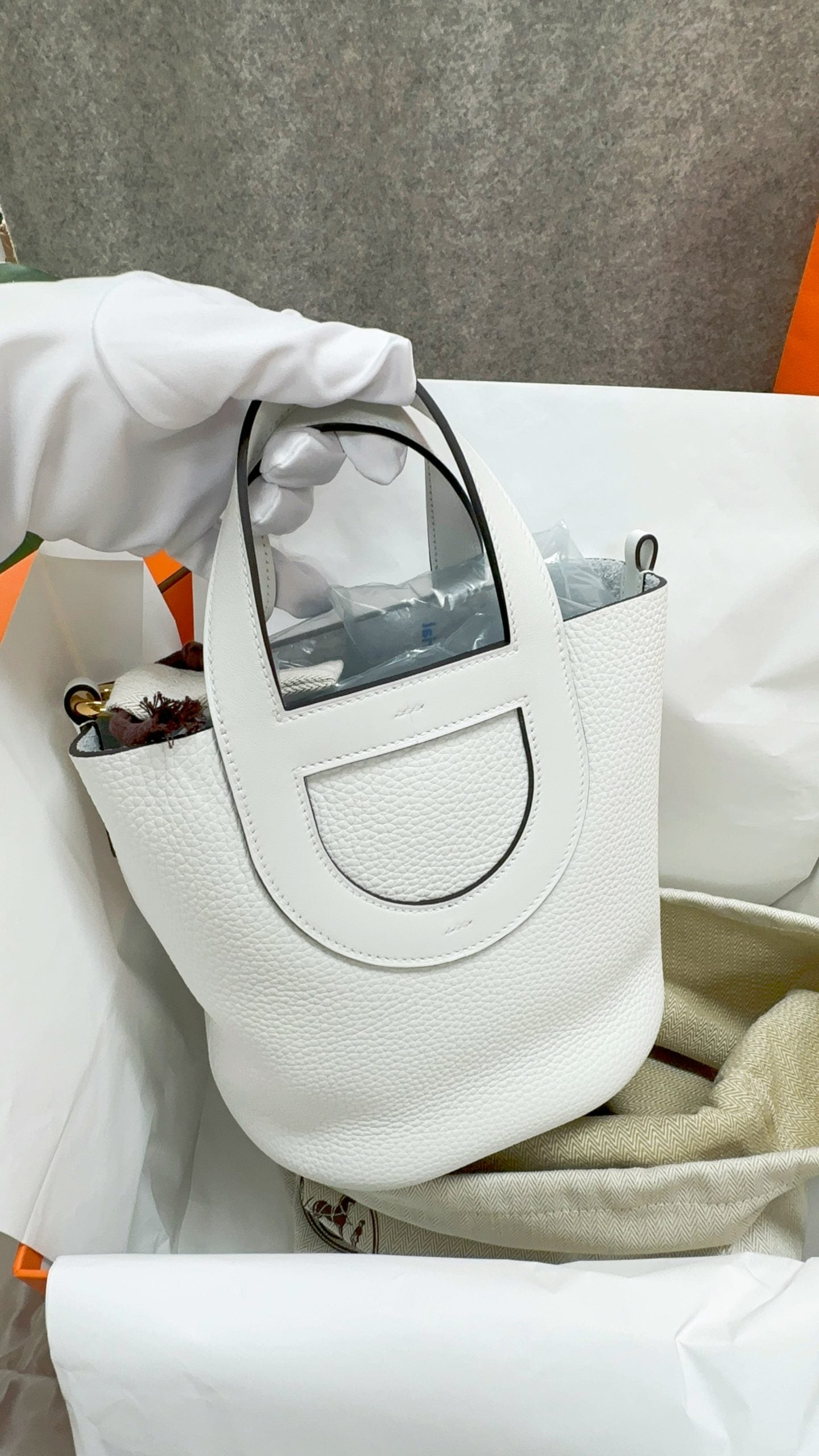 Hermes In the Loop 18 0U New White X GHW, - Luxnicy