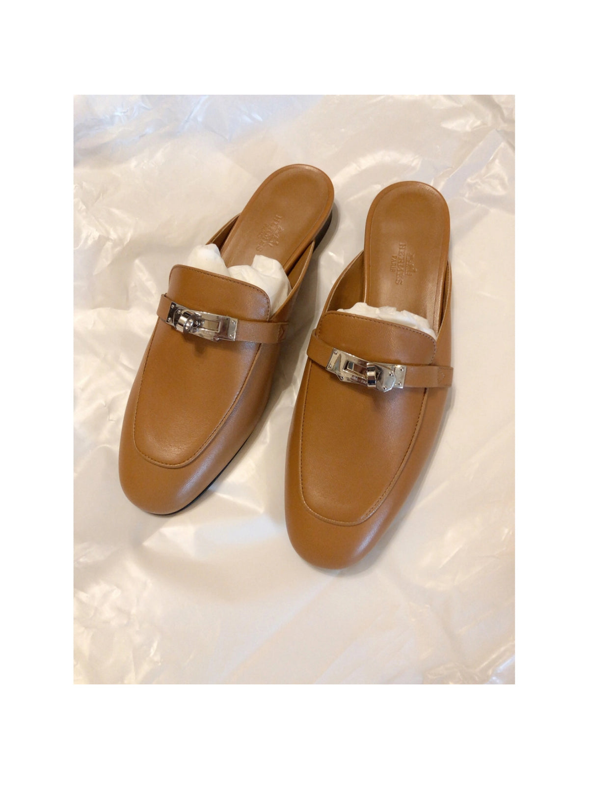 Hermes Kelly Oz Mule Gold PHW Size 38.5 EU