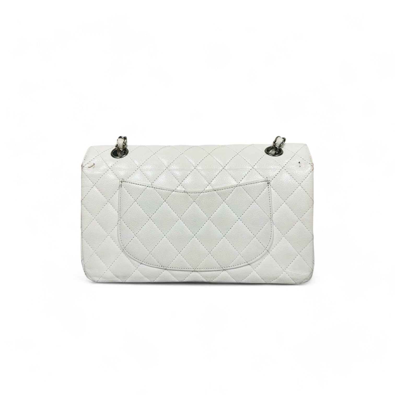 Chanel Classic Flap medium White Caviar PHW