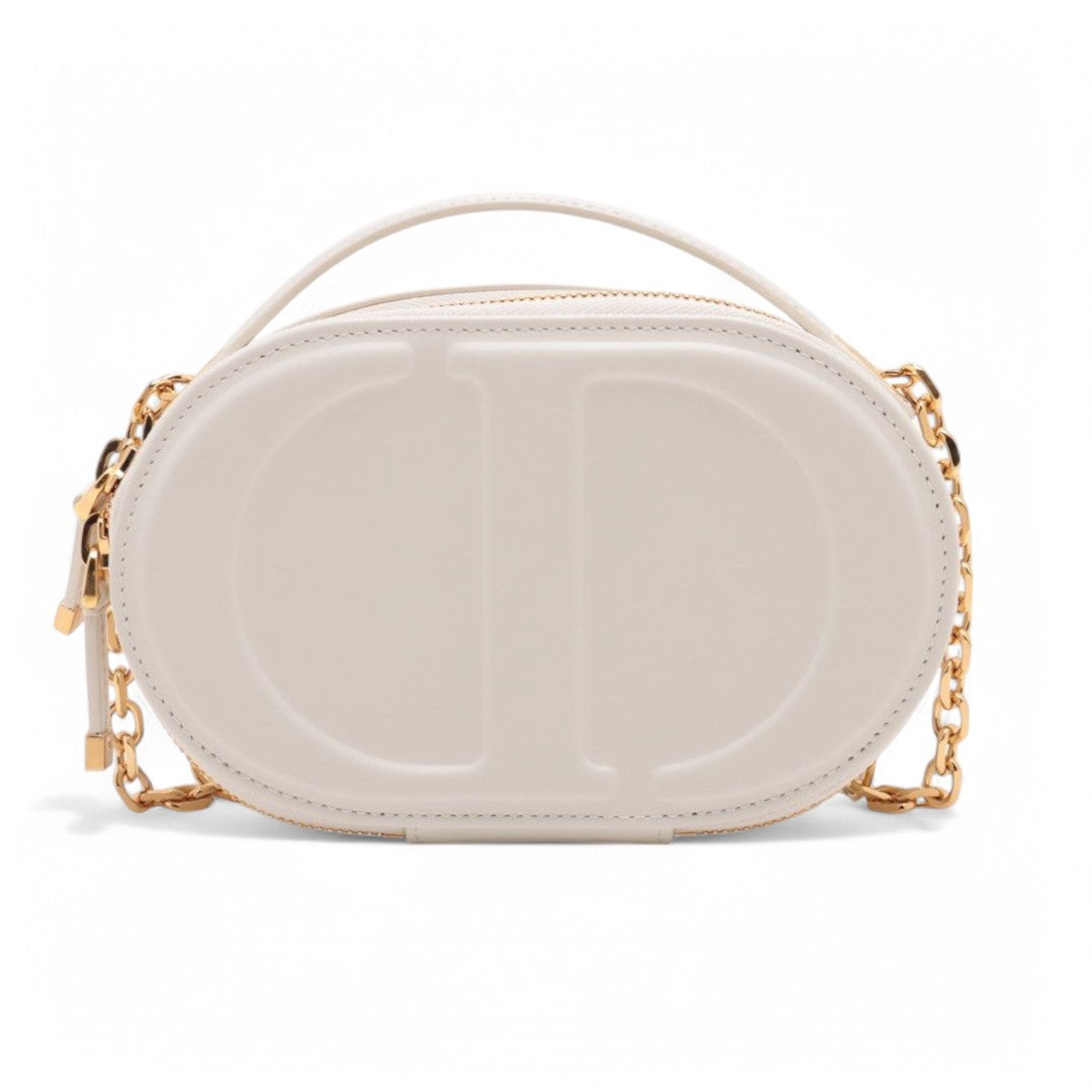 Christian Dior Signature logo Leather 2 Way Shoulder Bag White