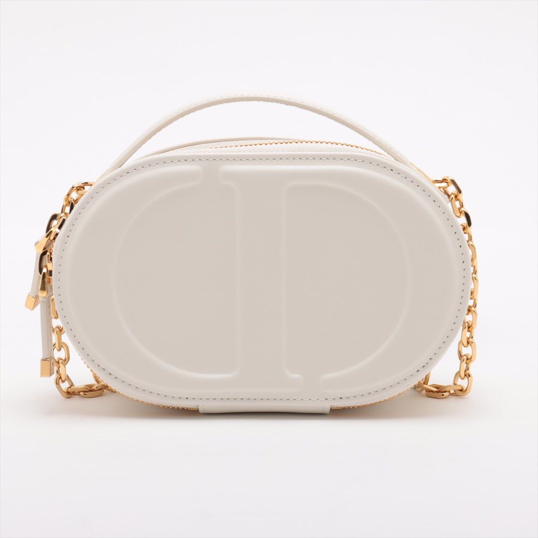 Christian Dior Signature logo Leather 2 Way Shoulder Bag White