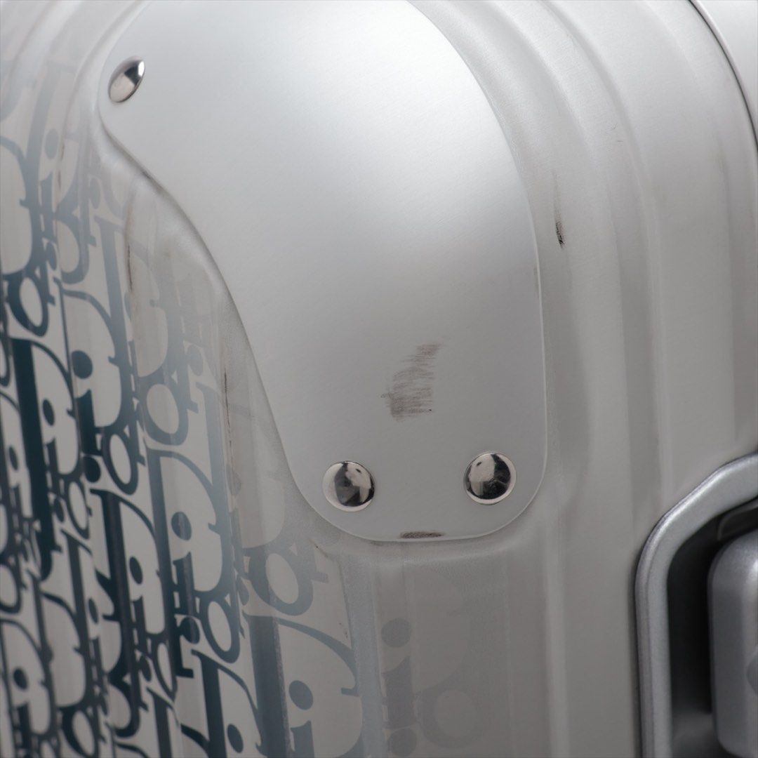Dior x RIMOWA Oblique Carry On Aluminum Carry case Silver x navy