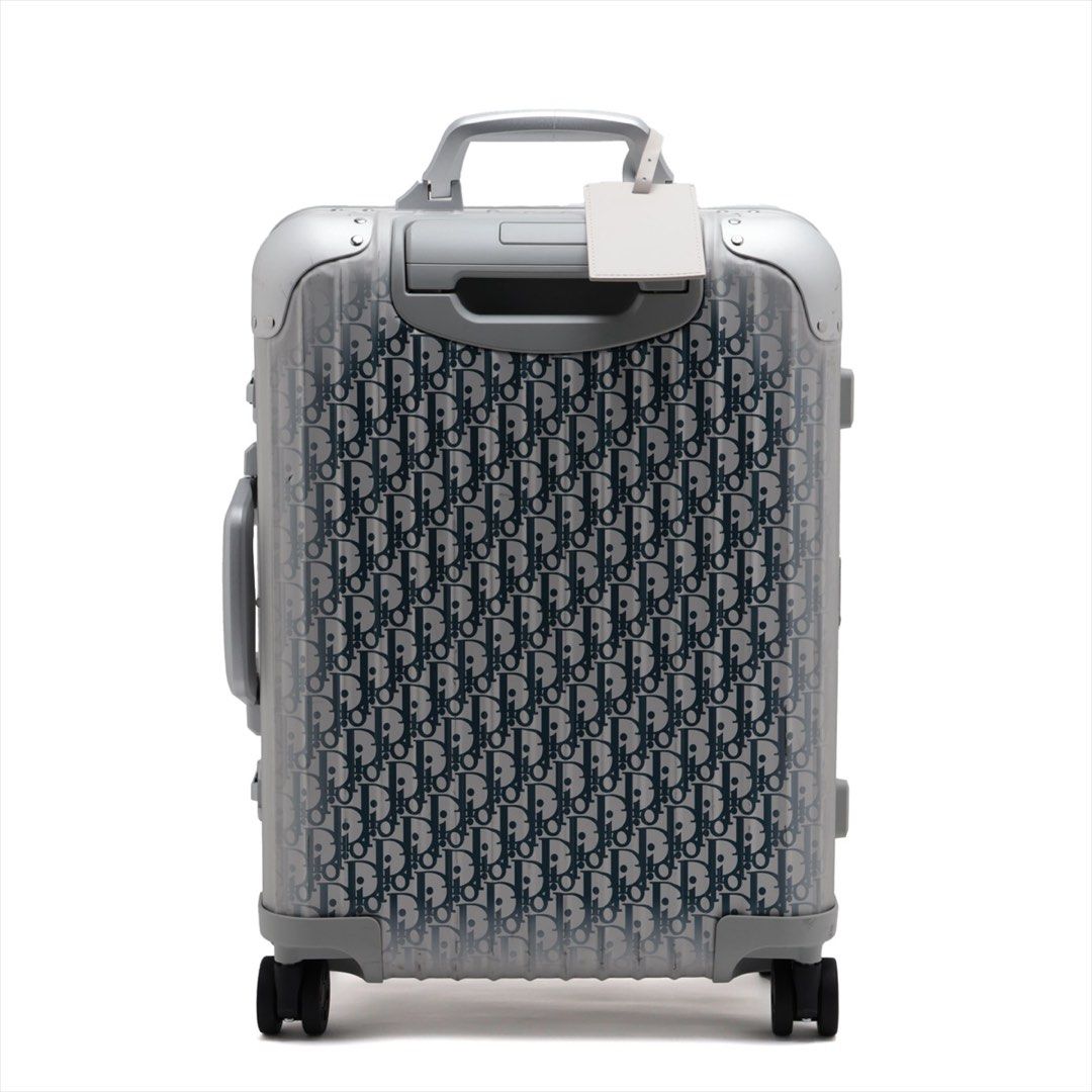 Dior x RIMOWA Oblique Carry On Aluminum Carry case Silver x navy