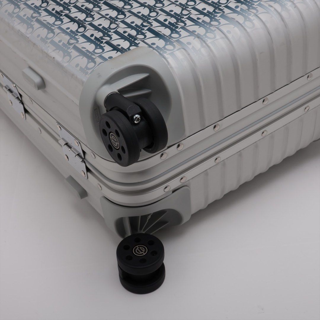 Dior x RIMOWA Oblique Carry On Aluminum Carry case Silver x navy