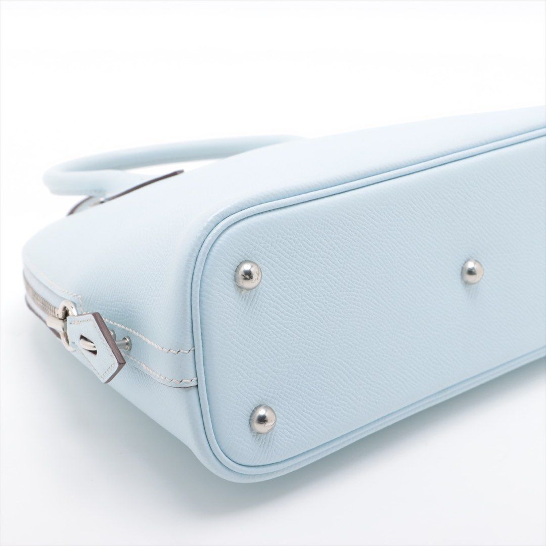 Hermes Bolide 1923 25 Verso Veau Epsom Blue Brume x Nata PHW Stamp Z: 2021