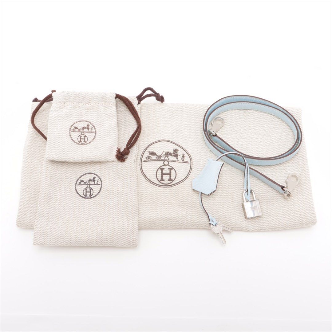 Hermes Bolide 1923 25 Verso Veau Epsom Blue Brume x Nata PHW Stamp Z: 2021
