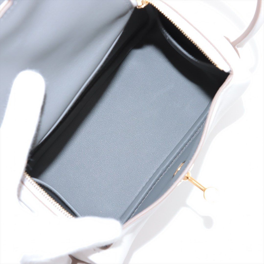 Hermes mini Lindy 20 Verso Veau Swift Gris Pale x Gris Mayer