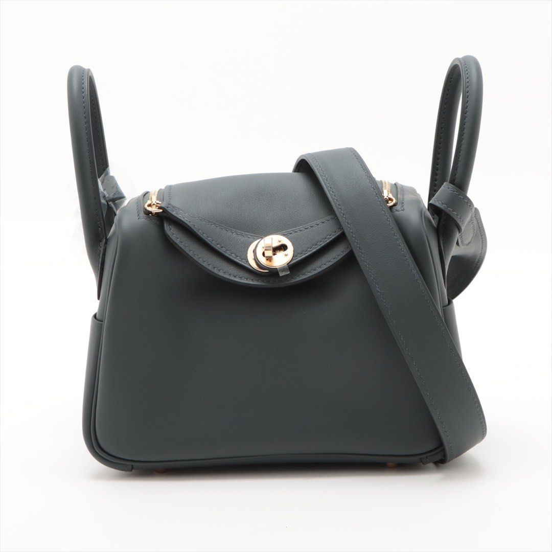 Hermes Lindy mini 20 Verso Veau Swift Grimisty x black Gold Metal Fittings W: 2024