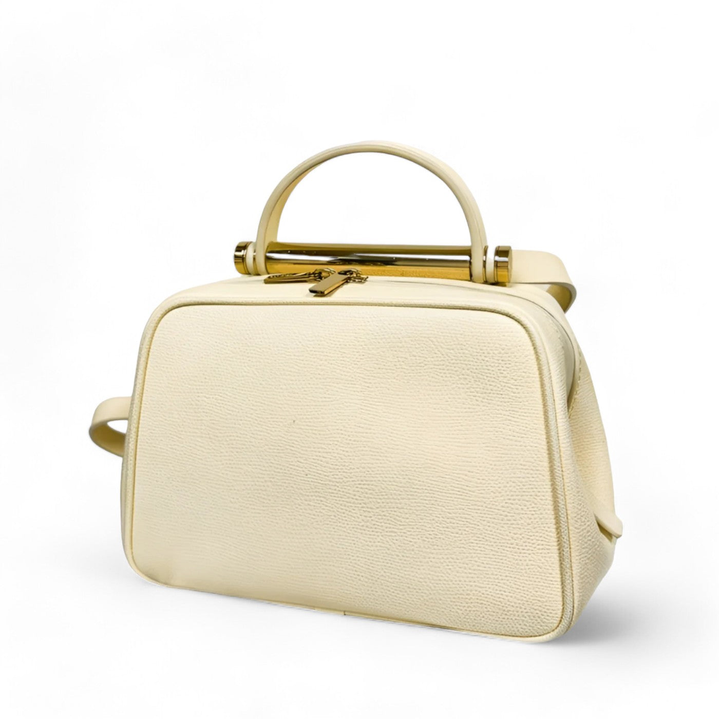 Valextra Serie Esse Leather 2 Way Handbag White