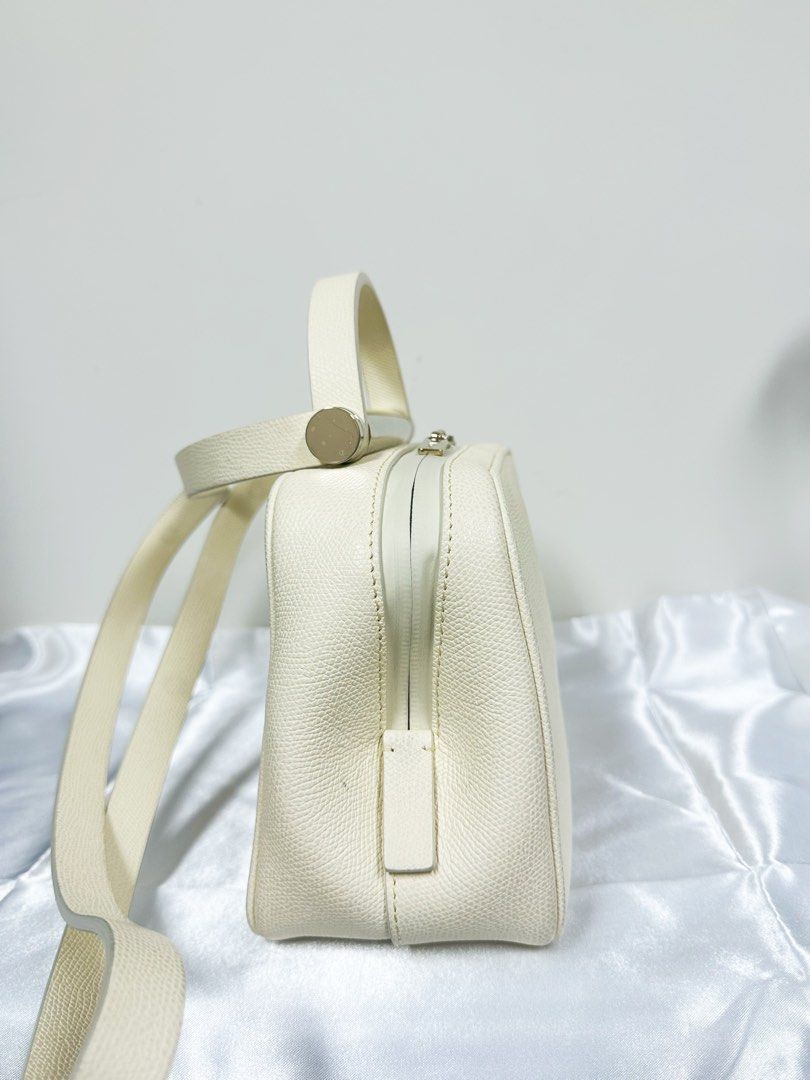 Valextra Serie Esse Leather 2 Way Handbag White