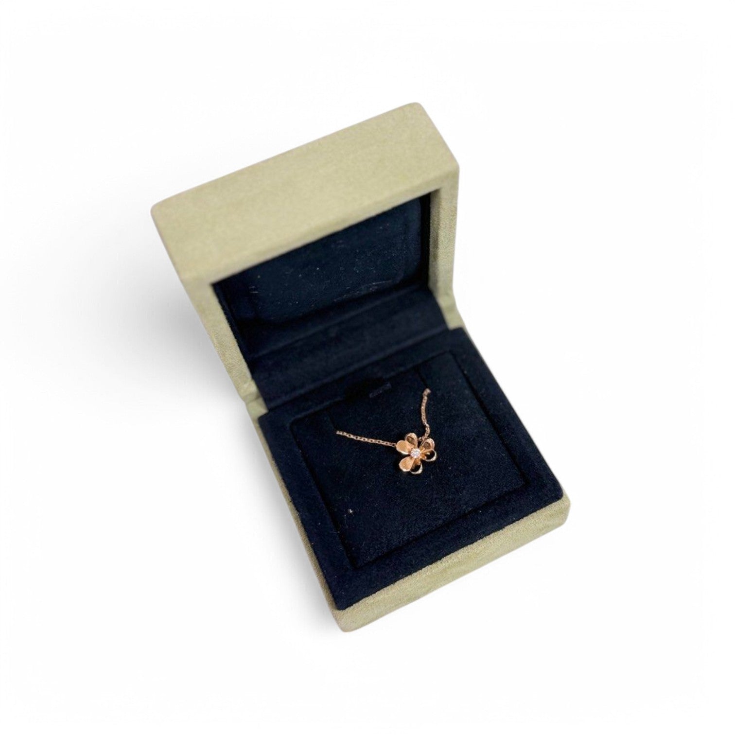 Van cleef & arpels frivole mini diamond k18yg necklace with box guarantee card